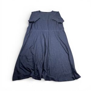 Talbots Short Sleeve Casual Dress Blue Eyelet Everyday Relaxed Comfy Pullover 2X